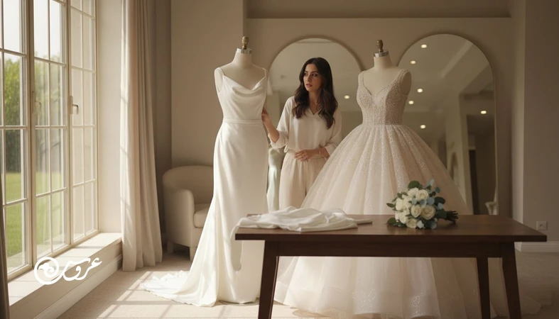 مقایسه استایل عروس مینیمال و لباس عروس پرنسسی در آتلیه با نور طبیعی؛ راهنمای انتخاب استایل عروس بدون پشیمانی