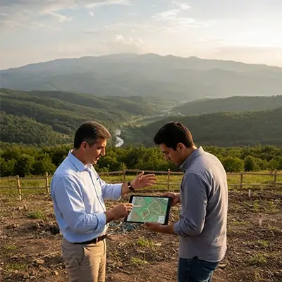 تصویری از بررسی زمین های قطعه بندی شده ایزدملک مطابق چشم انداز ها و ارزش ها