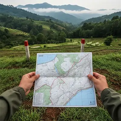 تصویری از نقشه زمین های قطعه بندی شده در شمال کشور_ ایزدملک