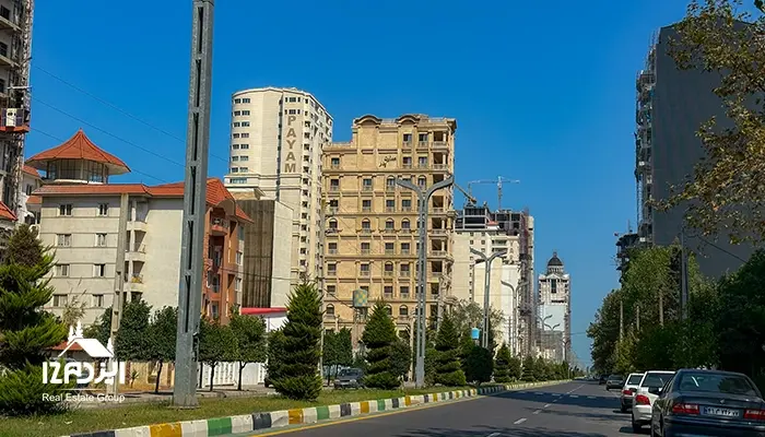 مسیر شهری و دسترسی جاده‌ای از تهران به شمال برای بررسی تأثیر فاصله بر انتخاب زمین در مازندران